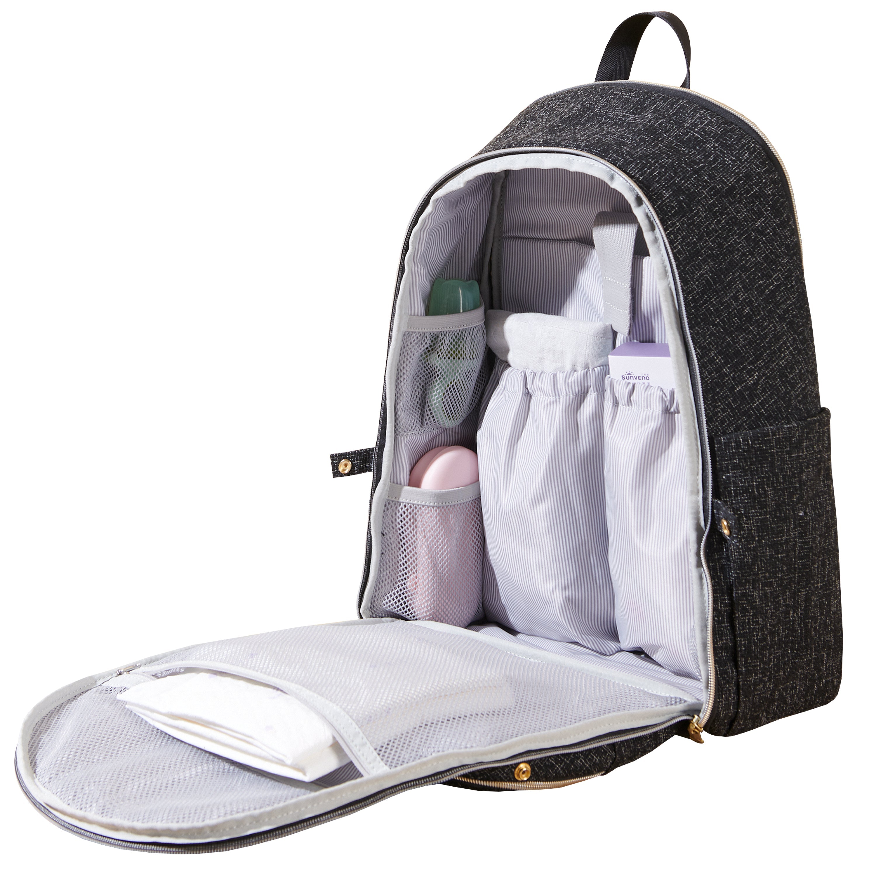 Convertible Tweed Diaper Backpack-3
