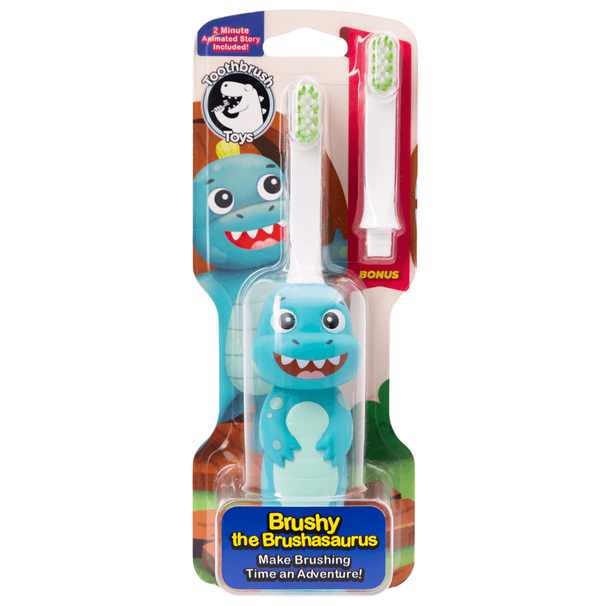 Brushy the Brushasaurus Dinosaur Toothbrush for Kids – Fun Brush Toy-0